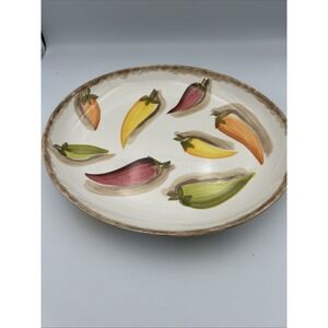 Boulevard Hand Painted Tabletops Unlimited Oval Chili Pepper Plate 13x15